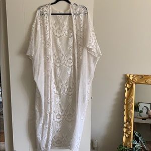 Crochet bathing suit cover up cardigan